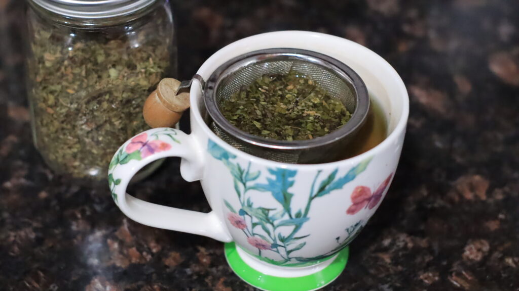 Peppermint tea can be made using fresh or dried leaves.